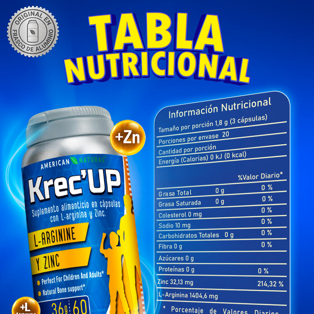 Krec’UP: El impulso natural que ayuda a tu hijo a crecer más fuerte y alto.